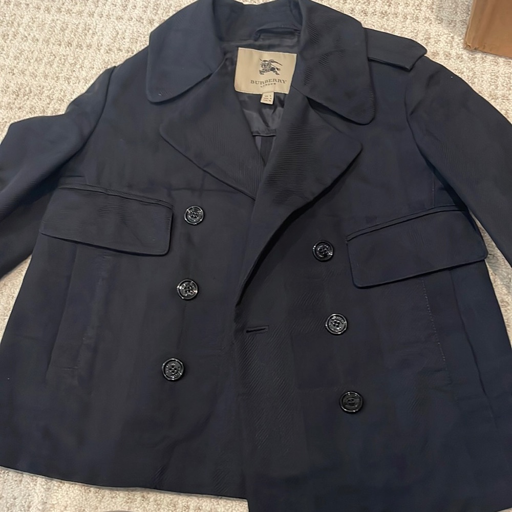 Navy Burberry crop jacket